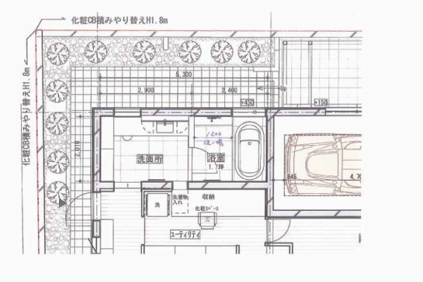 Kakuoと建てるビルトインガレージのある家 バスルーム