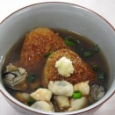 焼きおにぎりのカキあんかけ