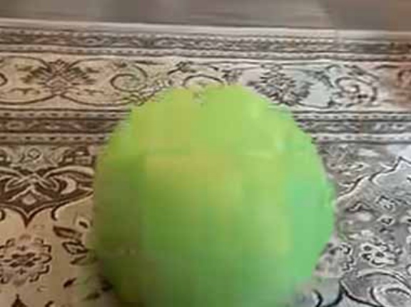 うちの子ネコの遊び方。私がちょっと大きなボールを転がす → 子猫はこうなります…