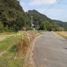 武田義孝氏顕彰碑と旧上朝倉尋常高等小学校門柱（愛媛県今治市）