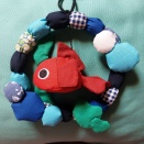 「金魚のぬいぐるみリース」を作ってみました