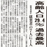 『就業者の1/7人は高齢者』の画像