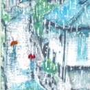 2026年第57回は、春　みぞれ　長崎　東山手の坂　2月265日描く