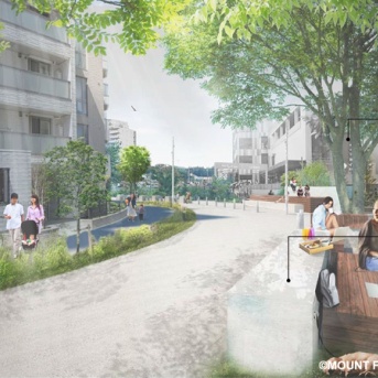 森のプロムナード「流山おおたかの森駅前センター地区道路空間整備事業」の北側部分のイメージ図などが公開