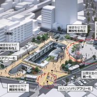 京橋駅前の公園をリニューアルオープン
