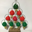 ゆび編みのあみぐるみ　クリスマスカラーのちゅんちゃんツリー