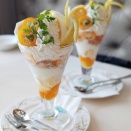 初の「千疋屋フルーツパーラー」へ！貴重なパフェでお祝い♪