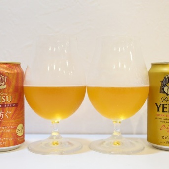 サッポロビール ヱビス クリエイティブブリュー 麦紡ぐとヱビスビールを飲み比べてみました。