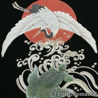 メンズ和柄半袖Tシャツ／鶴亀鯛