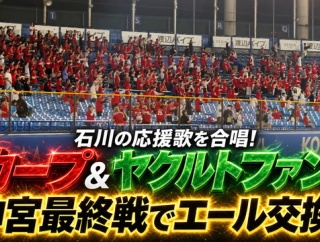カープファン＆ヤクルトファンがエール交換！神宮最終戦で石川雅規の応援歌＆チャンテを合唱！