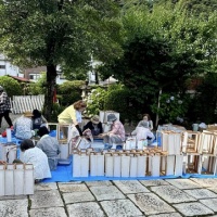 ぎふ大仏フェスティバルに向けて事前の準備作業