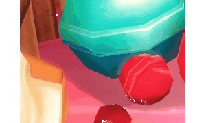 お菓子のテントの中をよく調べると動くオブジェがたくさん見つかる