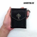新作です。本革 レザー 携帯灰皿 ポケット灰皿 ブラック 黒色 クロムハーツお好きな方 ハンドメイド レザークラフト handmade leathercrafts