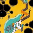 ライのブルーのストラトのデザイン画である！