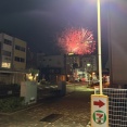 狩野川の近くでドーン！ 沼津リバーサイドホテルのあたりで花火を目撃。