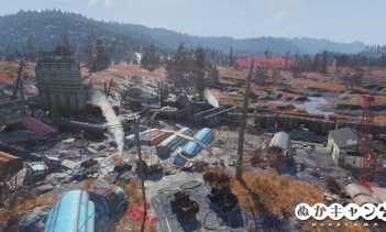 水没した操車場（Flooded trainyard）