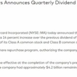 『【MA】マスターカードが14％増配を発表しました！！』の画像
