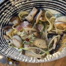 秋です。茸とベーコンのスパゲッティ。