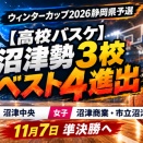 【高校バスケ】沼津勢3校がベスト4進出｜ウインターカップ2026静岡県予選