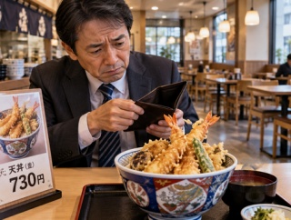 【悲報】天丼てんや、500円だった天丼が730円になった結果…客離れが止まらない