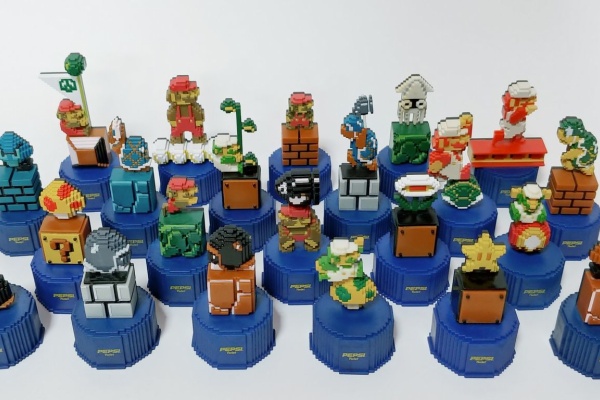 ペプシ　スーパーマリオ　ボトルキャップ　全30種類　グッズ Super Mario Bros Pepsi Dots Bottle Cap Figure 30 Complete