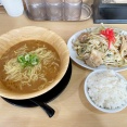 期間限定！葛西「札幌タンメン ベジ達」冷や汁味噌ラーメンと贅沢野菜炒め（半ライス定食）