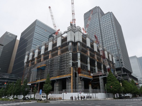 地上20階「(仮称)東京海上ビルディング計画」の建設状況！皇居最前列に位置する鉄骨造・木造のオフィスビル（2026.9.5）