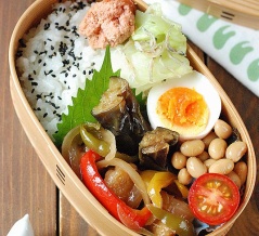 鶏と茄子の南蛮弁当【新しいスマホ】
