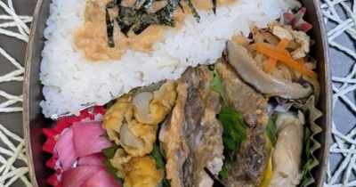詰め方に悩みが見えても～夫のお弁当409