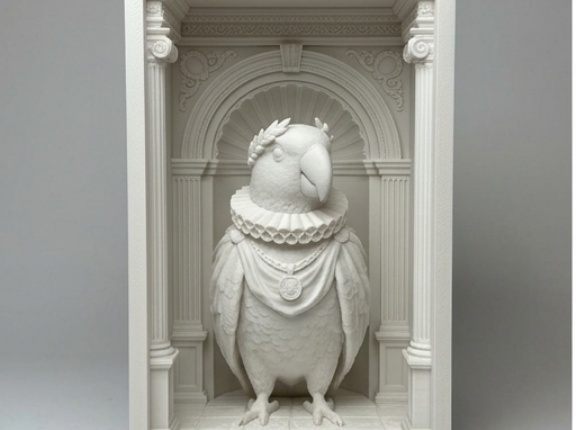 オオハナインコのルネサンス肖像画ブックヌークができました！