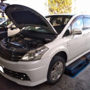 滋賀オートライフハノ　日産「プレサージュ」(PU31)のカムカバーのオイル漏れ修理 ※VQ35エンジン