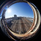 『三鷹の跨線橋の最後の姿～魚眼レンズ編　2023/12/10』の画像