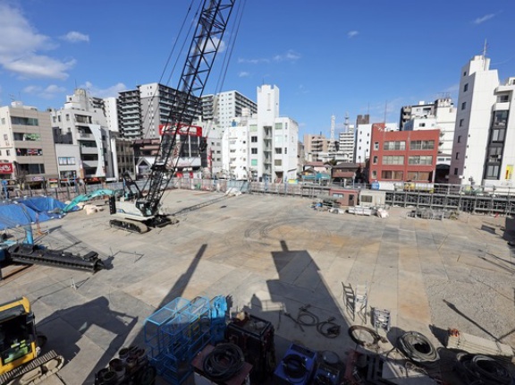地上33階「若松町１丁目地区第一種市街地再開発事業」の建設状況！低層部に商業施設とホテルが入る大京によるタワーマンション（2026.1.25）