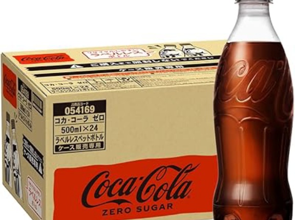 【1,801円】コカ・コーラ ゼロ ラベルレス 500ml×24本がプライムデー特価。ラベルあり、ノーマルも安い
