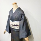 漢方染め袷きものと花織名古屋帯