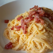 カルボナーラそうめん。と、ゴールドなしずく作りました。