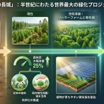 【速報】中国政府、砂漠にメガソーラーを作ったら草ボーボーに緑化してしまったと発表