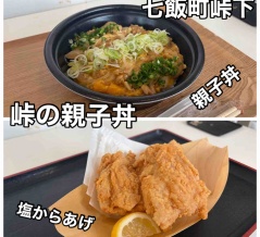 七飯町峠下にある 重なったコンテナが店舗の「峠の親子丼」さんに伺い 定番の親子丼と 塩から揚げをキメてきました！