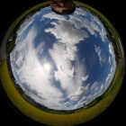 『円周魚眼レンズによる9/3の雲と田園風景　2023/09/04』の画像