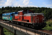 『2019/9/5~6運転 DD51-1109牽引キハ40-2115鬼太郎京都鉄博配給』の画像