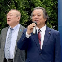 名鉄岐阜駅前で街頭演説