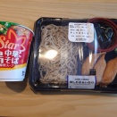 ローソンの冷しそば＆いなりとカップスター広島中華そば