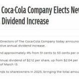 『【KO】コカ・コーラが4%増配を発表しました!!!』の画像