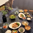 だんなさま作の唐揚げの夜ごはん