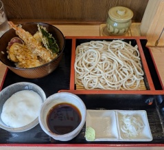 葛西「ひので蕎」ミニ天丼・蕎セット＋とろろ小鉢
