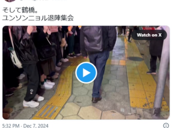 大阪、10万人のデモ隊が韓国の尹錫悦大統領の罷免と拘束、日本と断交し北朝鮮やロシアと国交回復を要求