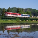 只見線　破間川橋梁の春