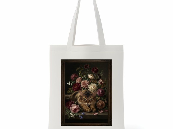 アビシニアンの花の油絵風アートトートバッグができました！