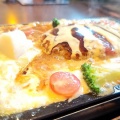 まるでチーズの海だよ・・・！石焼ステーキ 贅 小新店の「ぐつぐつチーズのマグマハンバーグランチ」！