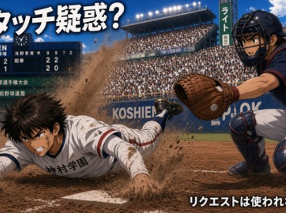 【動画】神村学園の本塁アウトは空タッチだった？アウト？セーフ？リクエストしなかった判断がヤバすぎるとファン騒然…あの1点が全てを決めた？！